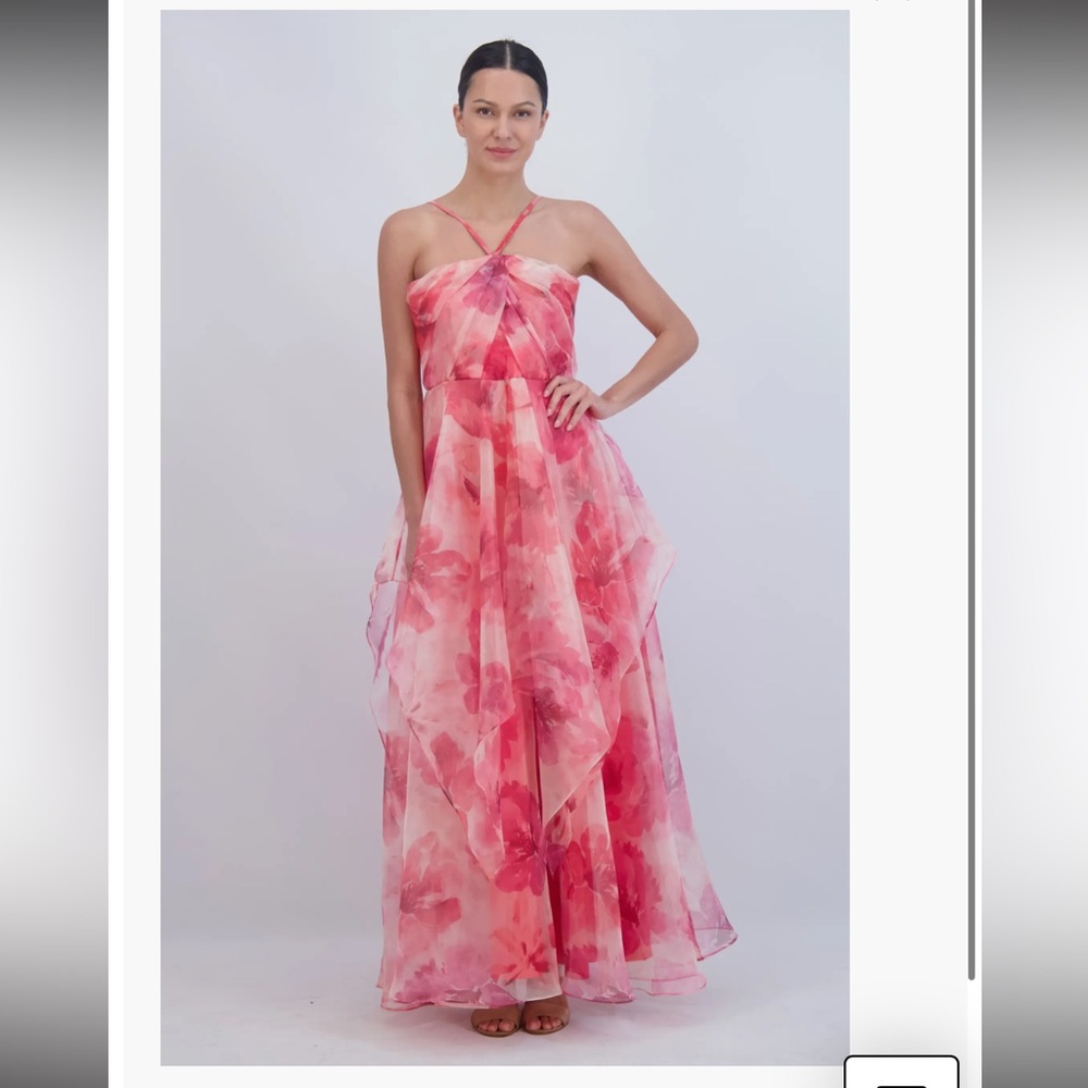 Eliza J - Elegant Pink Floral Maxi Dress